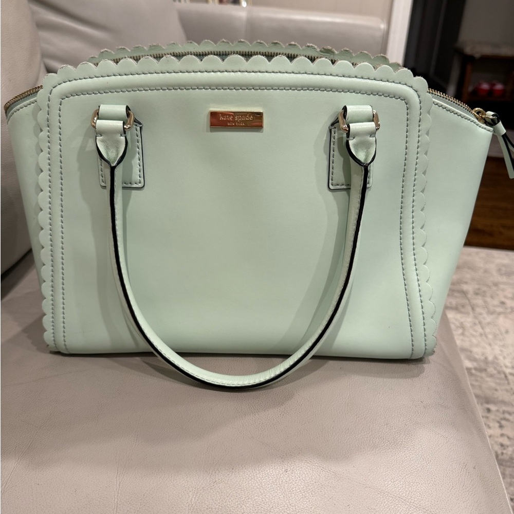 Kate Spade Light Green Scalloped Satchel